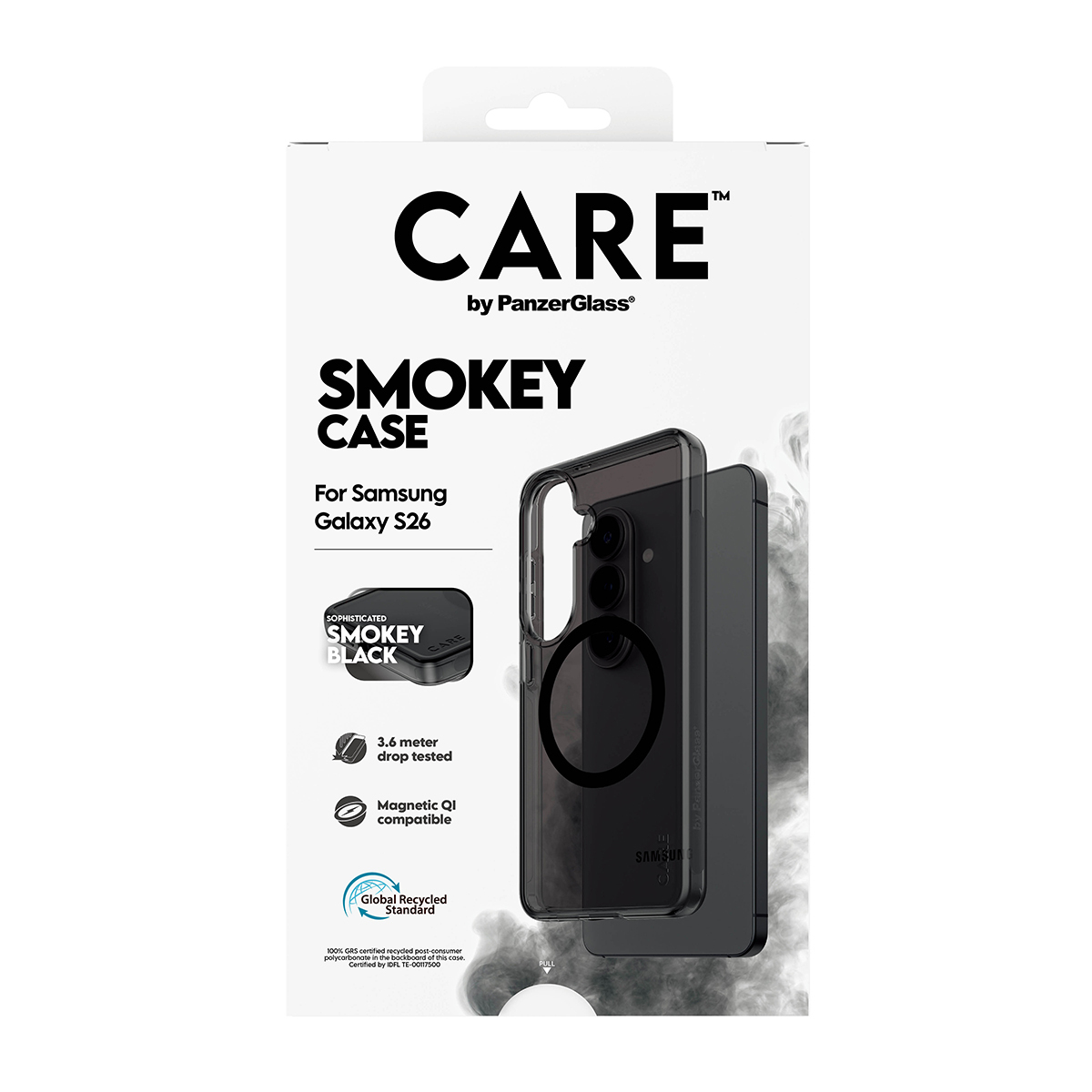 PanzerGlass CARE™ by ® Smokey Case w. Black Qi Samsung Galaxy S26 mobiele telefoon behuizingen Hoes Zwart - Afbeelding 4
