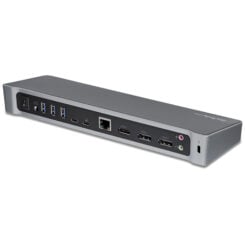 StarTech.com 4K USB-C Dock, Triple UHD 4K Monitor Docking Station, Mac & Windows, USB C to HDMI & DisplayPort, 100W Power Delivery, 5x USB 5Gbps Hub - Afbeelding 3