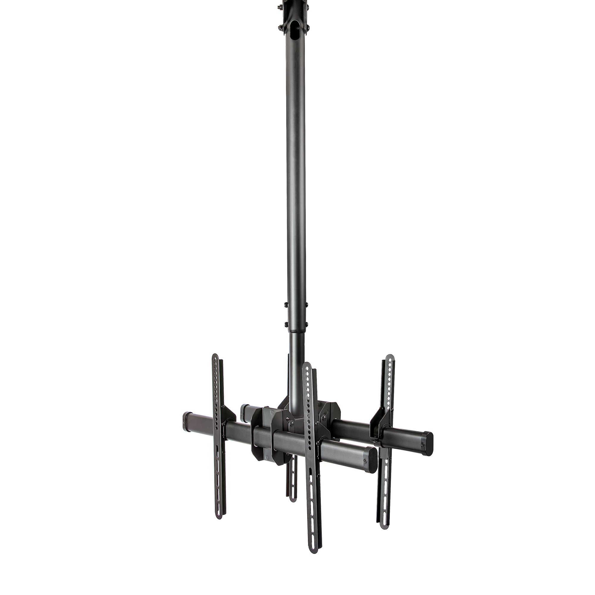StarTech.com Dual TV Plafondbeugel, Rug-aan-Rug Heavy-Duty Ophangbeugel, VESA Beugel voor Dual 32"-75" TVs / Displays, Kantelen/Draaien/Roteren, In hoogte verstelbare telescopische paal - Afbeelding 2
