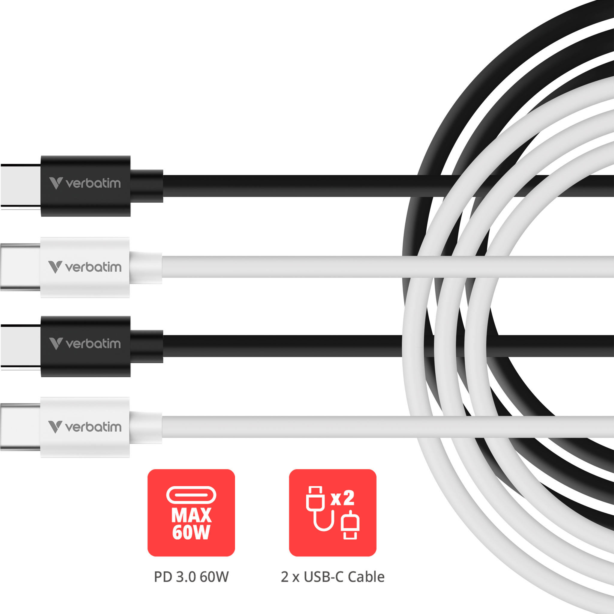 Verbatim Essentials Sync & Charge USB-C-naar-C-kabels - Afbeelding 5