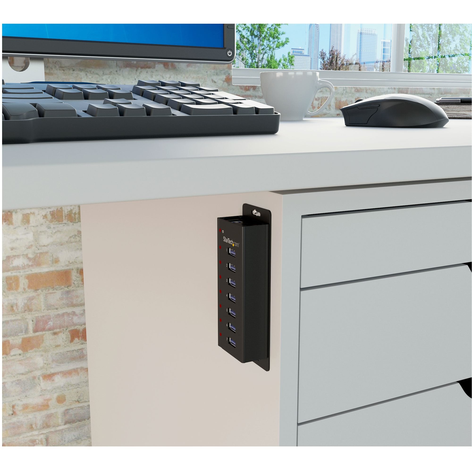 StarTech.com 7-poorts USB 3.0 hub - 5Gbps - op een desktop of op de wand monteerbare metalen behuizing - Afbeelding 5