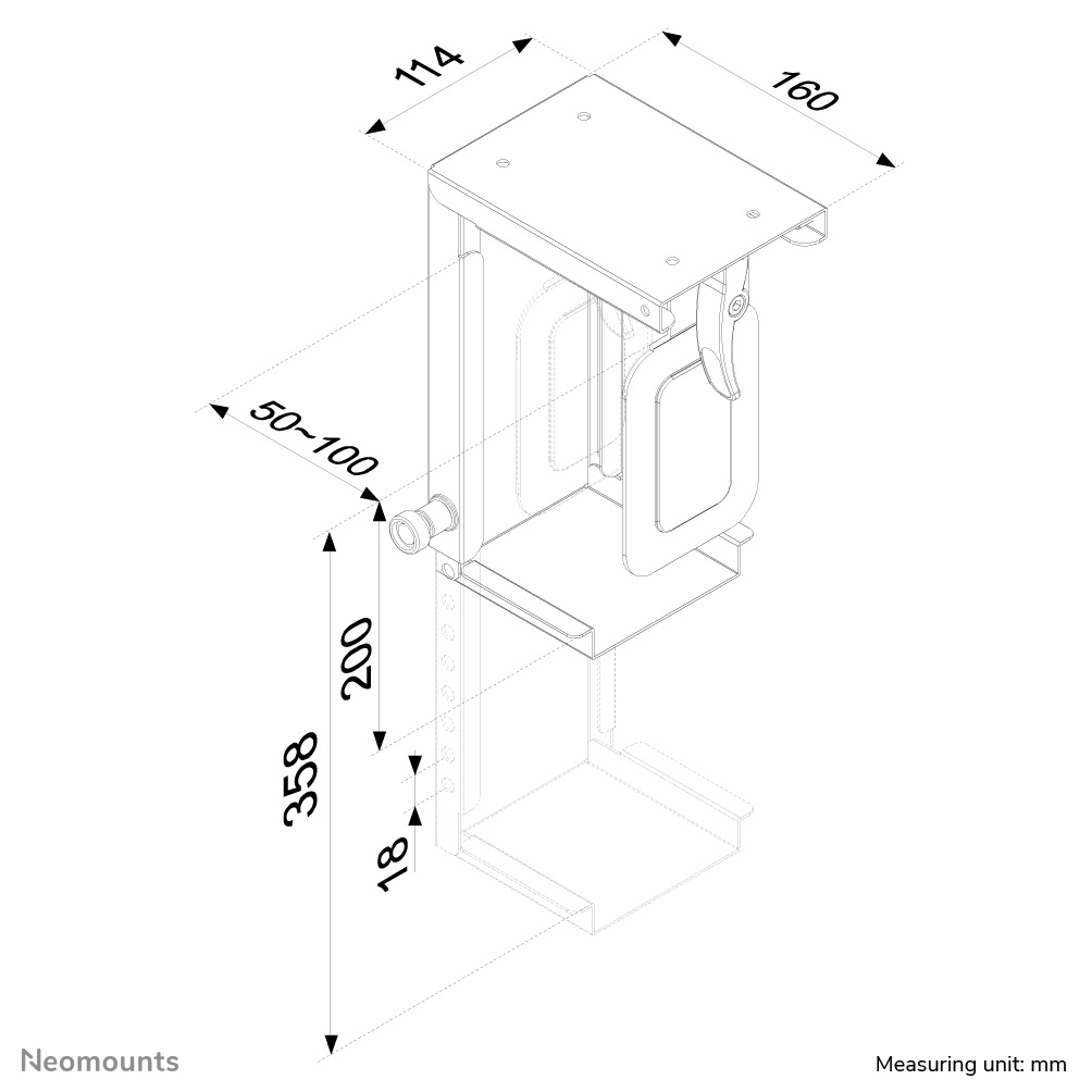 Neomounts CPU-D075BLACK CPU houder - max 10 kg - universeel - Afbeelding 4