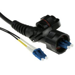 ACT 10 meter singlemode 9/125 OS2 duplex fiber patch kabel met LC en IP67 LC connectoren