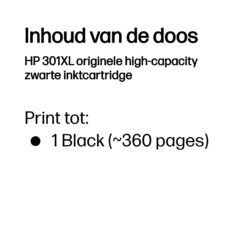 HP 301XL originele high-capacity zwarte inktcartridge - Afbeelding 4