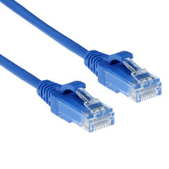 ACT Blauwe 1.5 meter LSZH U/UTP CAT6 datacenter slimline patchkabel snagless met RJ45 connectoren