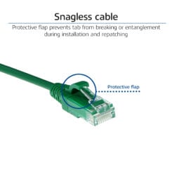 ACT Groene 3 meter LSZH U/UTP CAT6 datacenter slimline patchkabel snagless met RJ45 connectoren - Afbeelding 6