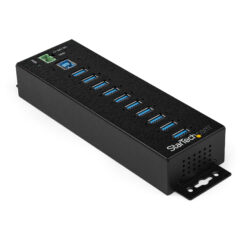 StarTech.com 10-Port USB 3.0 Hub met Power Adapter - Metalen Industriële USB-A Hub met ESD & 350W Overspanningsbeveiliging - Din Rail/Wand/Bureau Monteerbaar - High Speed USB 3.2 Gen 1 (5Gbps) Hub - Afbeelding 2