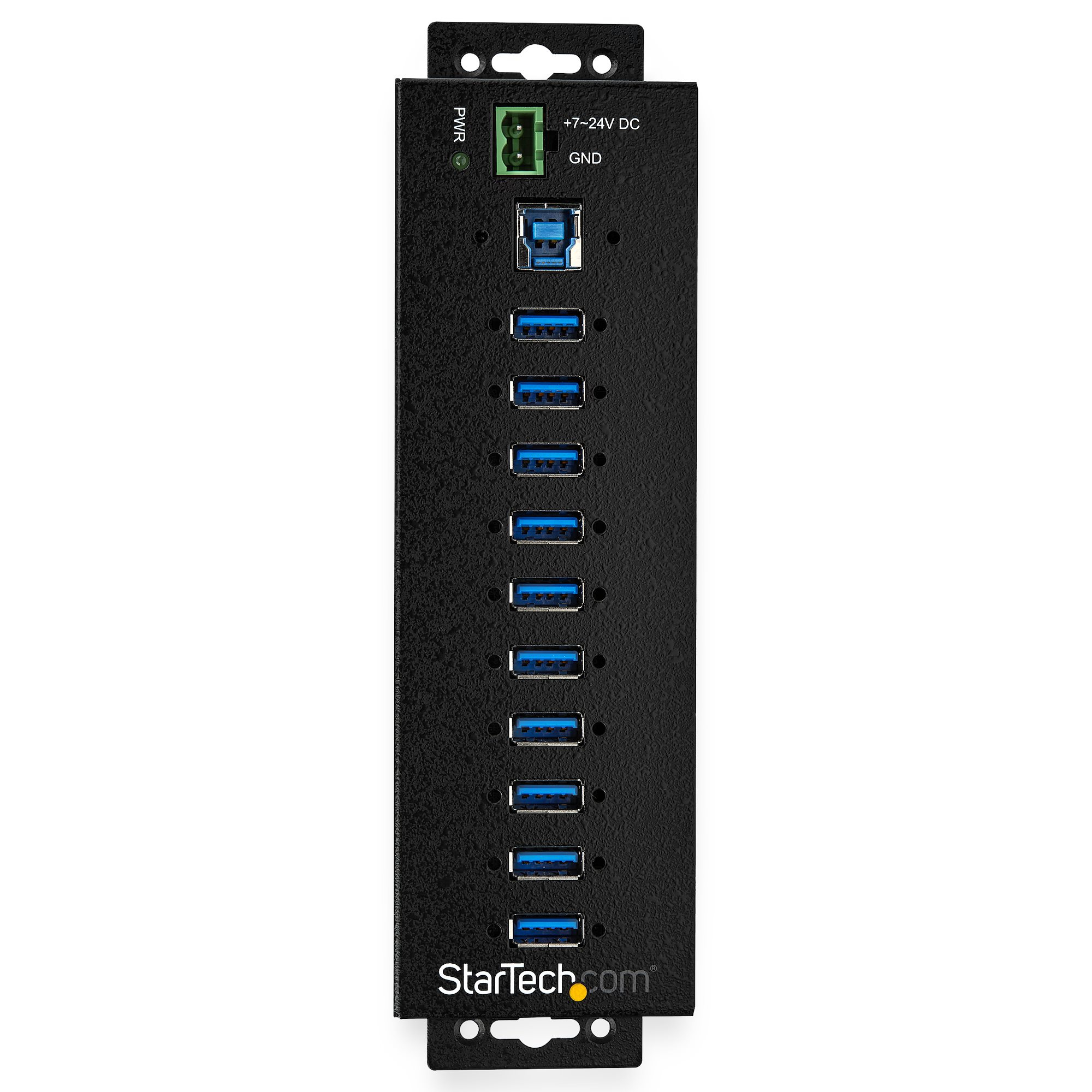 StarTech.com 10-Port USB 3.0 Hub met Power Adapter - Metalen Industriële USB-A Hub met ESD & 350W Overspanningsbeveiliging - Din Rail/Wand/Bureau Monteerbaar - High Speed USB 3.2 Gen 1 (5Gbps) Hub - Afbeelding 4