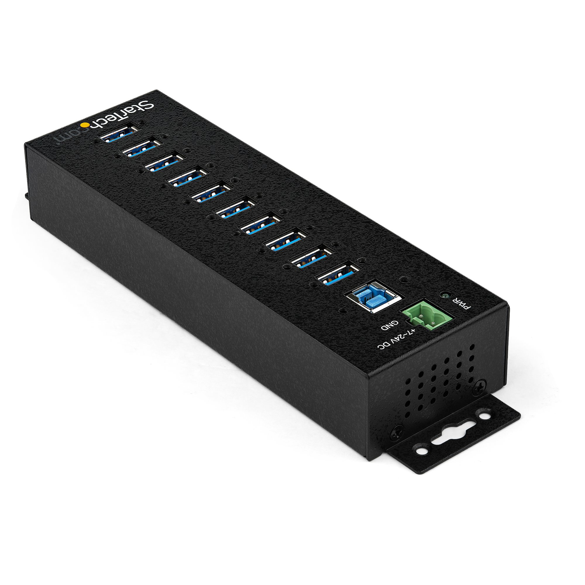 StarTech.com 10-Port USB 3.0 Hub met Power Adapter - Metalen Industriële USB-A Hub met ESD & 350W Overspanningsbeveiliging - Din Rail/Wand/Bureau Monteerbaar - High Speed USB 3.2 Gen 1 (5Gbps) Hub - Afbeelding 3