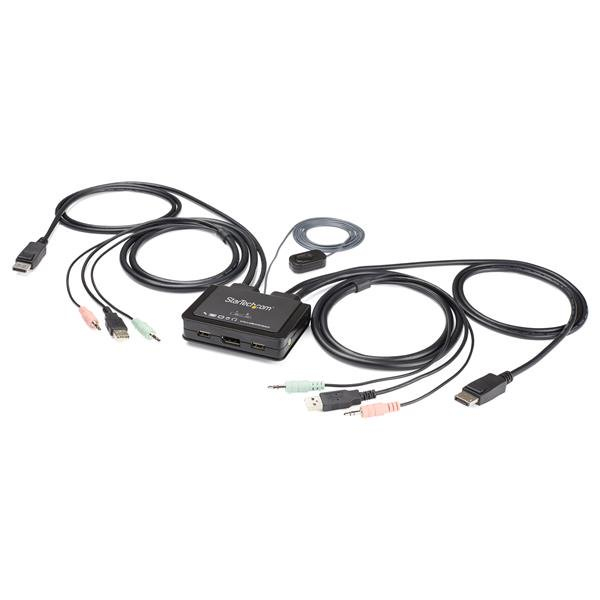 StarTech.com 2-poorts USB 4K 60Hz DisplayPort KVM switch met geïntegreerde kabels - Afbeelding 2