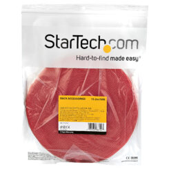 StarTech.com 15m Bulk Rol Klittenband - Op Maat te Knippen Herbruikbare Kabelbinders - Industriële Klitband Tape - Zelfklevende Klittenband Tyrap Strips - Rood - Afbeelding 5