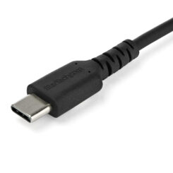 StarTech.com 1m USB-C Laadkabel, Robuuste Fast Charge & Sync Type C Kabel, 60W (3A) PD, USB 2.0, TPE Mantel en Aramidevezels - Zwarte USB Oplaadkabel - Afbeelding 4