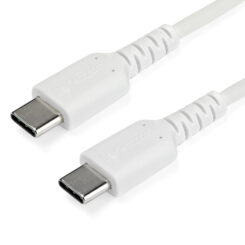 StarTech.com 2m USB-C Laadkabel, Robuuste Fast Charge & Sync Type C Kabel, 60W (3A) PD, USB 2.0, TPE Mantel en Aramidevezels - Witte USB Oplaadkabel