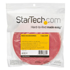 StarTech.com 7,6m Bulk Rol Klittenband - Op Maat te Knippen Herbruikbare Kabelbinders - Industriële Klitband Tape - Zelfklevende Klittenband Tyrap Strips - Rood - Afbeelding 5
