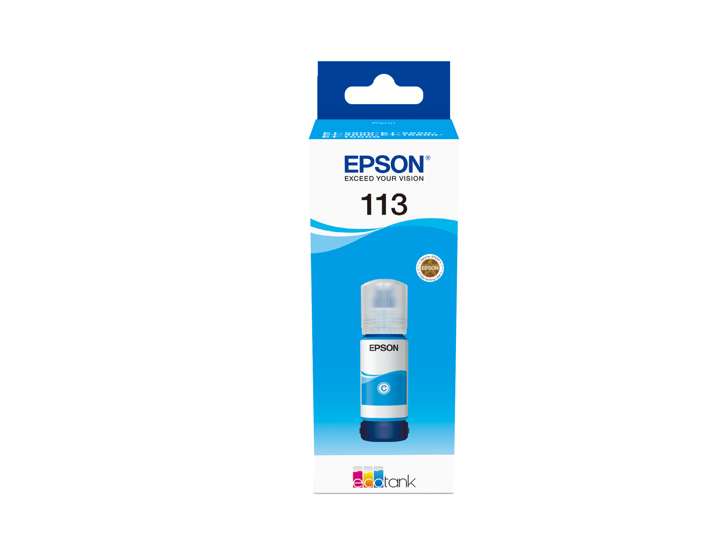 Epson 113 EcoTank Pigment Cyan ink bottle - Afbeelding 2