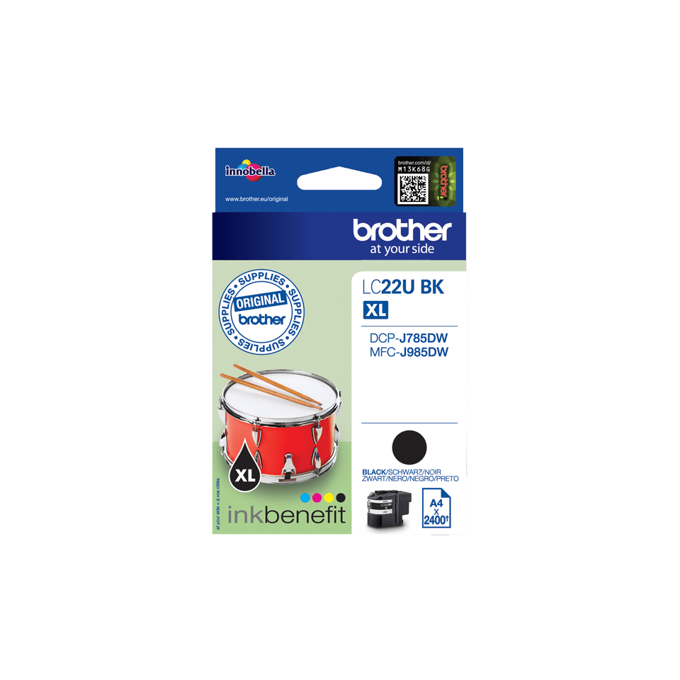 Brother LC22UBK inktcartridge 1 stuk(s) Origineel Hoog (XL) rendement Zwart - Afbeelding 3