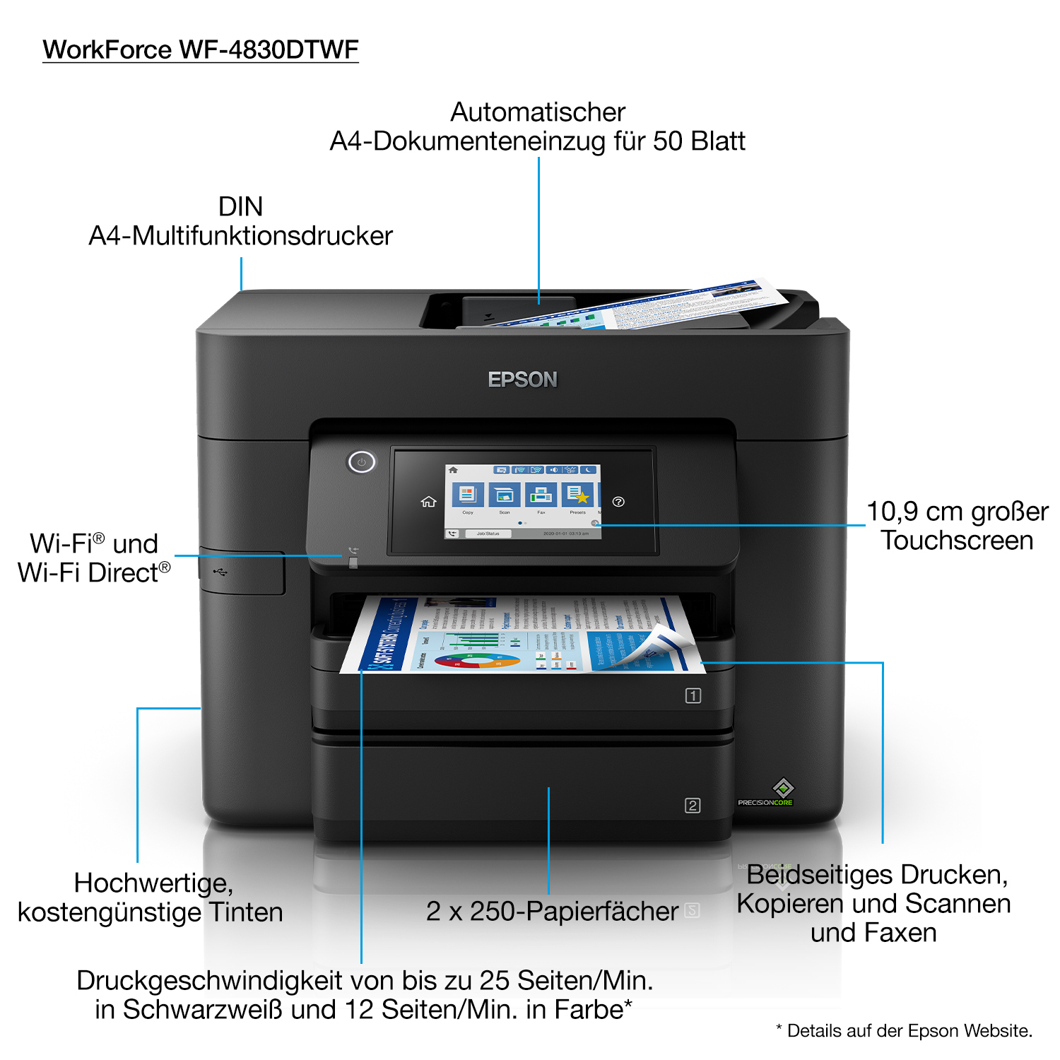 Epson WorkForce Pro WF-4830DTWF - Afbeelding 4