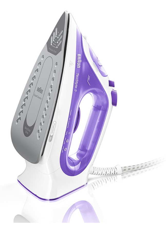 Braun TexStyle 3 SI3042VI Stoomstrijkijzer Keramische zoolplaat 2350 W Paars, Zilver, Wit - Afbeelding 3