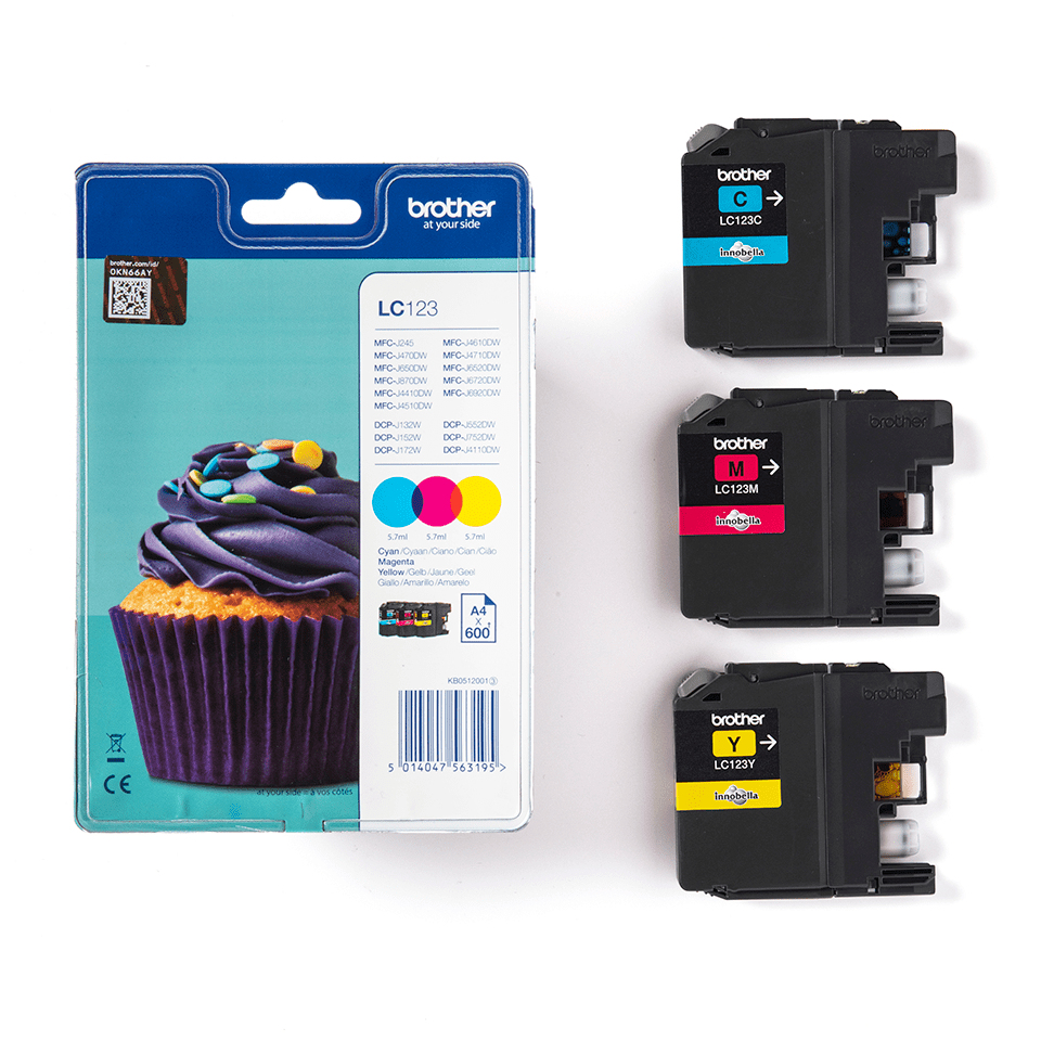 Brother LC123RBWBP inktcartridge 3 stuk(s) Origineel Cyaan, Magenta, Geel - Afbeelding 3
