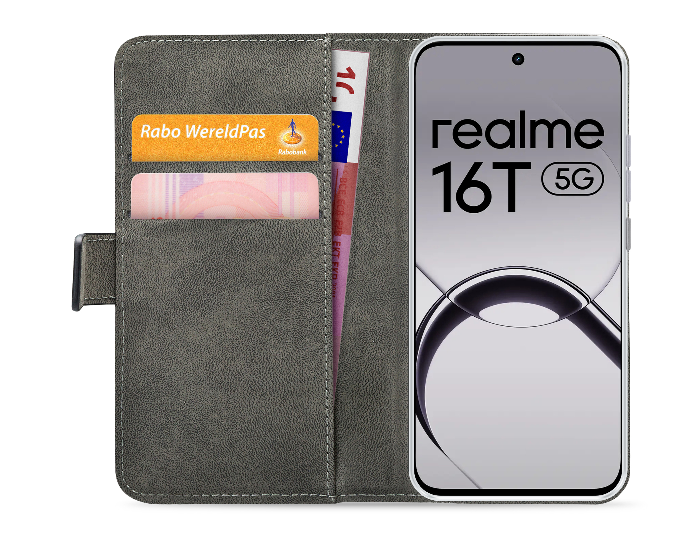 Mobilize Classic Gelly Wallet Book Case realme 16T 5G Black - Afbeelding 2