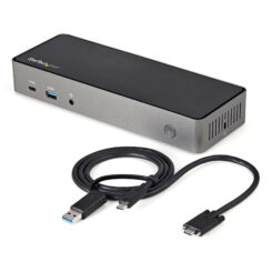 StarTech.com USB-C & USB-A Dock - Hybride Universeel Triple Monitor Laptop Docking Station DisplayPort & HDMI 4K 60Hz - 85W Power Delivery, 6x USB Hub, GbE, Audio - USB 3.1 Gen 2 10Gbps - Afbeelding 2