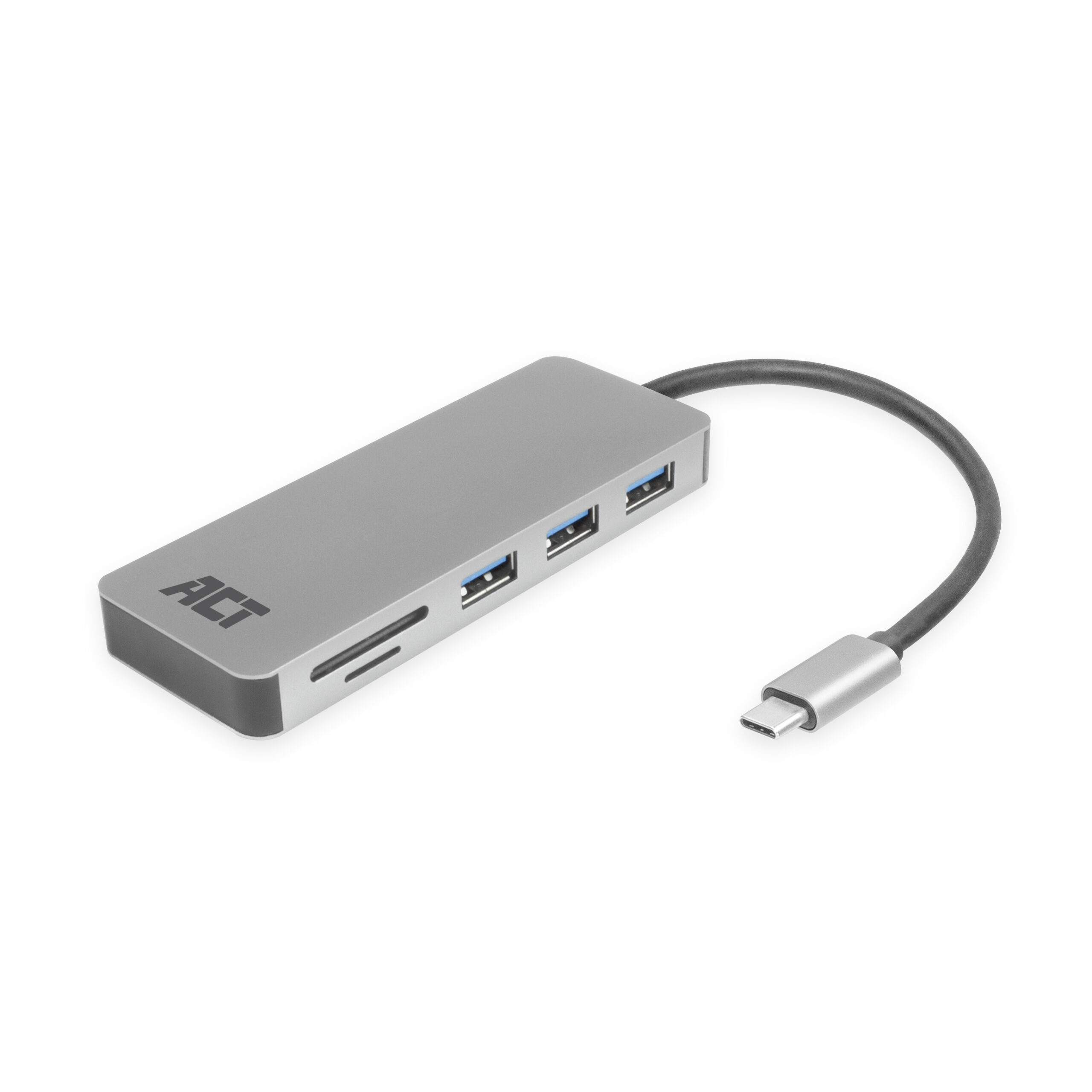 ACT USB-C hub 3.0, 3x USB-A, cardreader, PD pass-through - Afbeelding 2