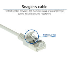 ACT Grijze 1,5 meter LSZH U/FTP CAT6A datacenter slimline patchkabel snagless met RJ45 connectoren - Afbeelding 6