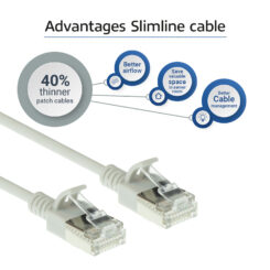 ACT Grijze 1,5 meter LSZH U/FTP CAT6A datacenter slimline patchkabel snagless met RJ45 connectoren - Afbeelding 5