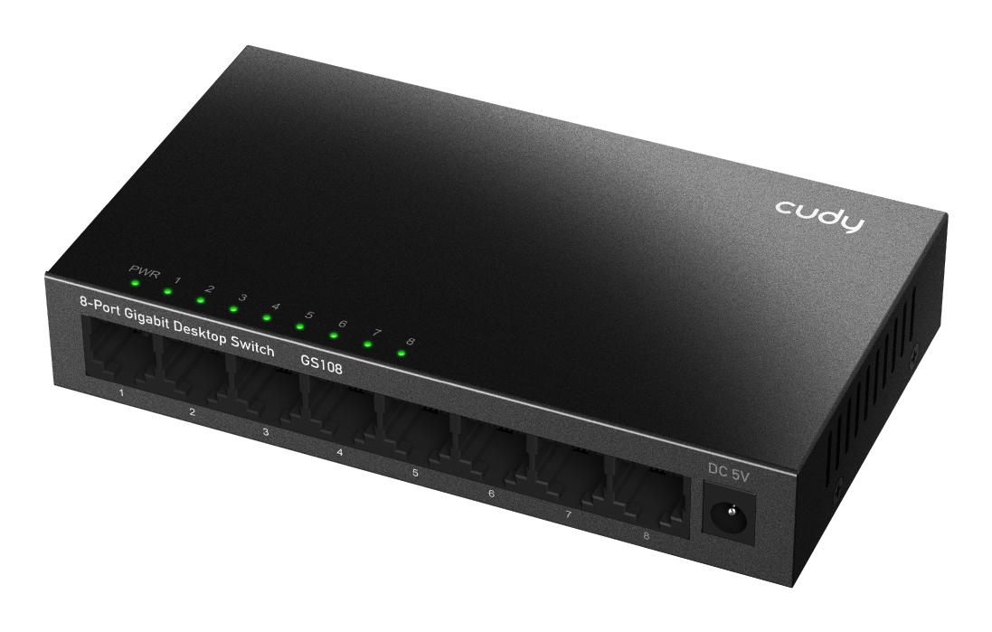 Cudy GS108 netwerk-switch Unmanaged Gigabit Ethernet (10/100/1000) Zwart - Afbeelding 2