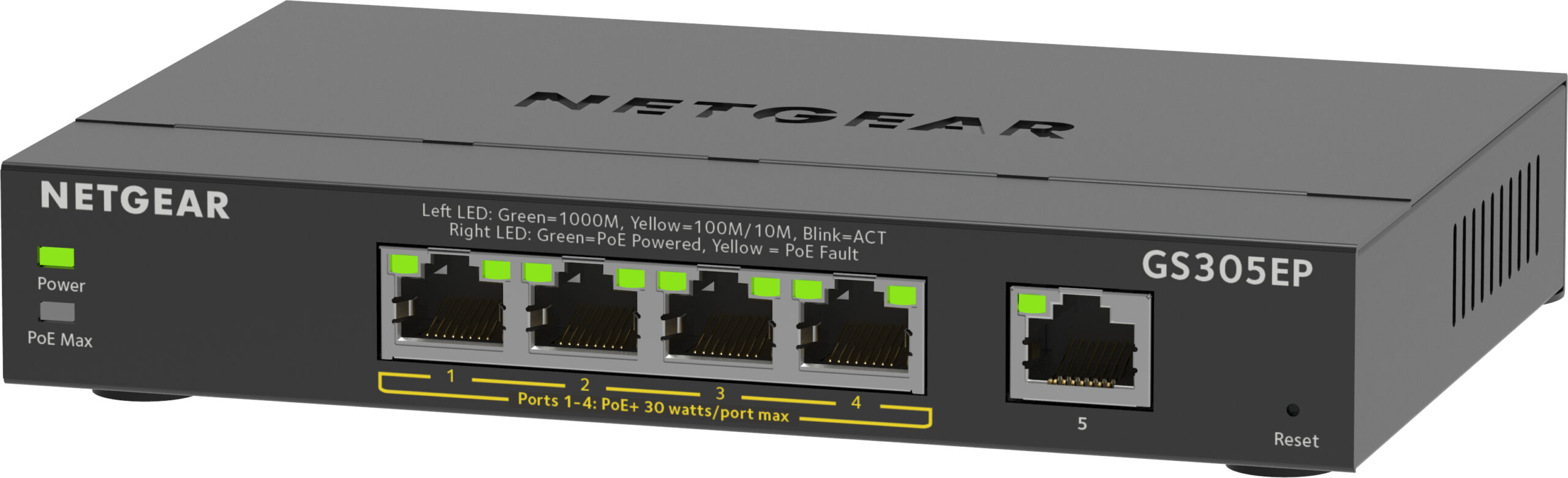 NETGEAR 5-Port Gigabit Ethernet PoE+ Plus Switch (GS305EP) - Afbeelding 4