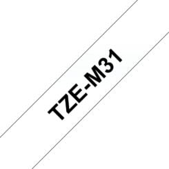 Brother TZE-M31 labelprinter-tape Zwart op zilver - Afbeelding 2