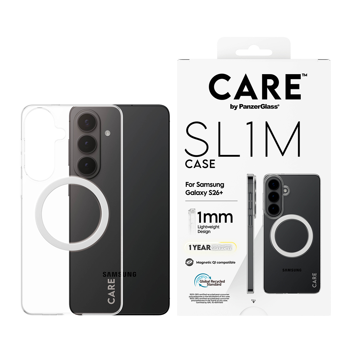 PanzerGlass CARE™ by ® SL1M Case Transparent w. Qi Samsung Galaxy S26+ mobiele telefoon behuizingen 17 cm (6.7") Hoes Transparant - Afbeelding 3