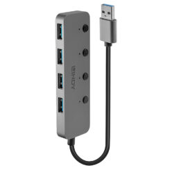 Lindy 43309 interface hub USB 3.2 Gen 1 (3.1 Gen 1) Type-A 5 Mbit/s Grijs - Afbeelding 2