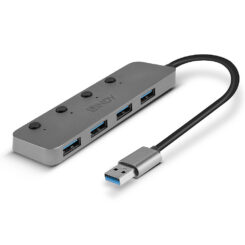 Lindy 43309 interface hub USB 3.2 Gen 1 (3.1 Gen 1) Type-A 5 Mbit/s Grijs - Afbeelding 5
