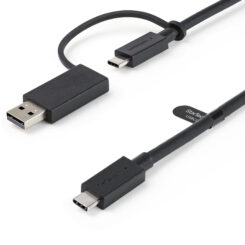 StarTech.com 1m USB-C Kabel met USB-A Adapter Dongle, USB 10Gbps/5Gbps, 100W (5A) PD, 8K 60Hz / 4K 144Hz DP Alt Mode - Thunderbolt Compatibel