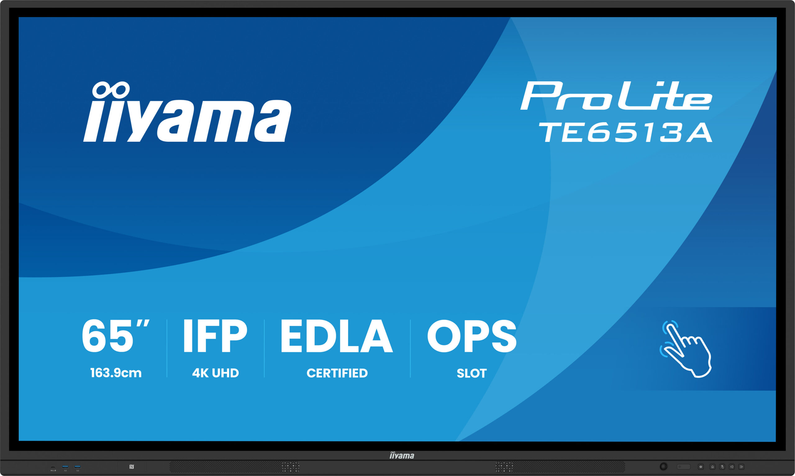 65iWIDE IFP 40-Points Bonded PureTouch IR Screen 3840 x 2160 4K UHD IPSpanel LED Bl. Google EDLA Certified Full Metal Housing Fan- lessSpeakers & Subwoofer Mul