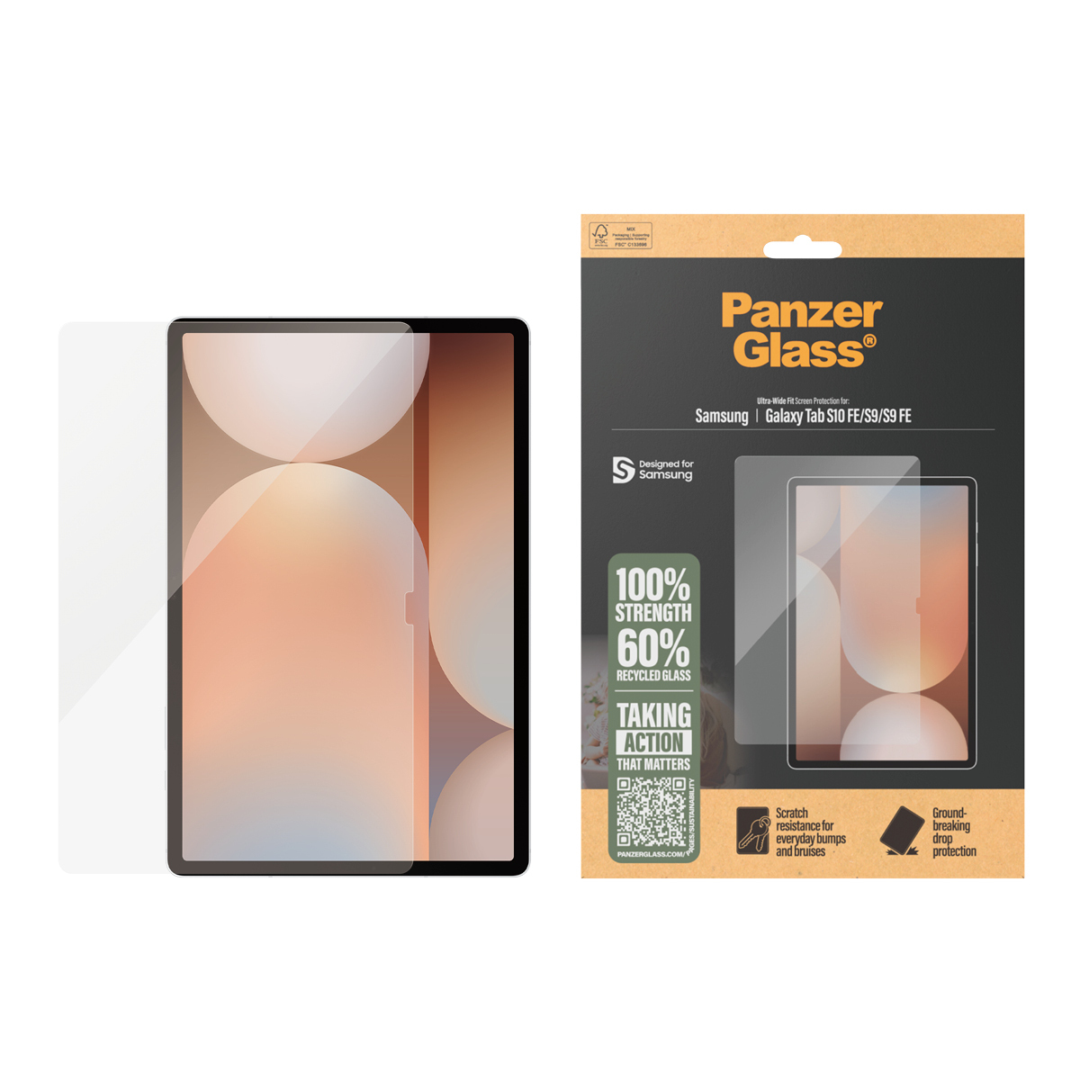 PanzerGlass ® Screen Protector Samsung Galaxy Tab S10 FE | S9 5G | S9 FE 5G | Ultra-Wide Fit Doorzichtige schermbeschermer 1 stuk(s) - Afbeelding 3