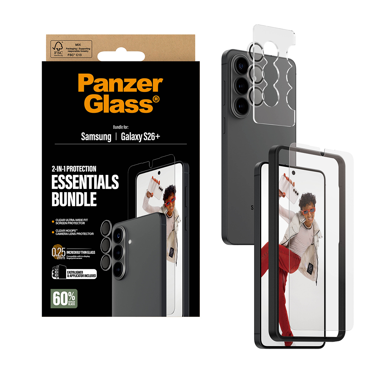 PanzerGlass ® 2-in-1 Hoops® Bundle Samsung Galaxy S26+ | Ultra-Wide Fit Doorzichtige schermbeschermer 1 stuk(s) - Afbeelding 6