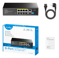 Cudy FS1010P netwerk-switch Unmanaged Fast Ethernet (10/100) Power over Ethernet (PoE) Zwart - Afbeelding 3