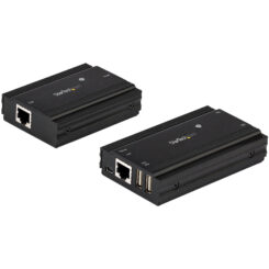 StarTech.com 4-Port USB 2.0 Extender Hub over Single CAT5e/CAT6 Ethernet Kabel (RJ45) - 100m - USB Extender Hub Adapter Kit - Metalen Behuizing - Extern Gevoed - 480 Mbps - Afbeelding 2
