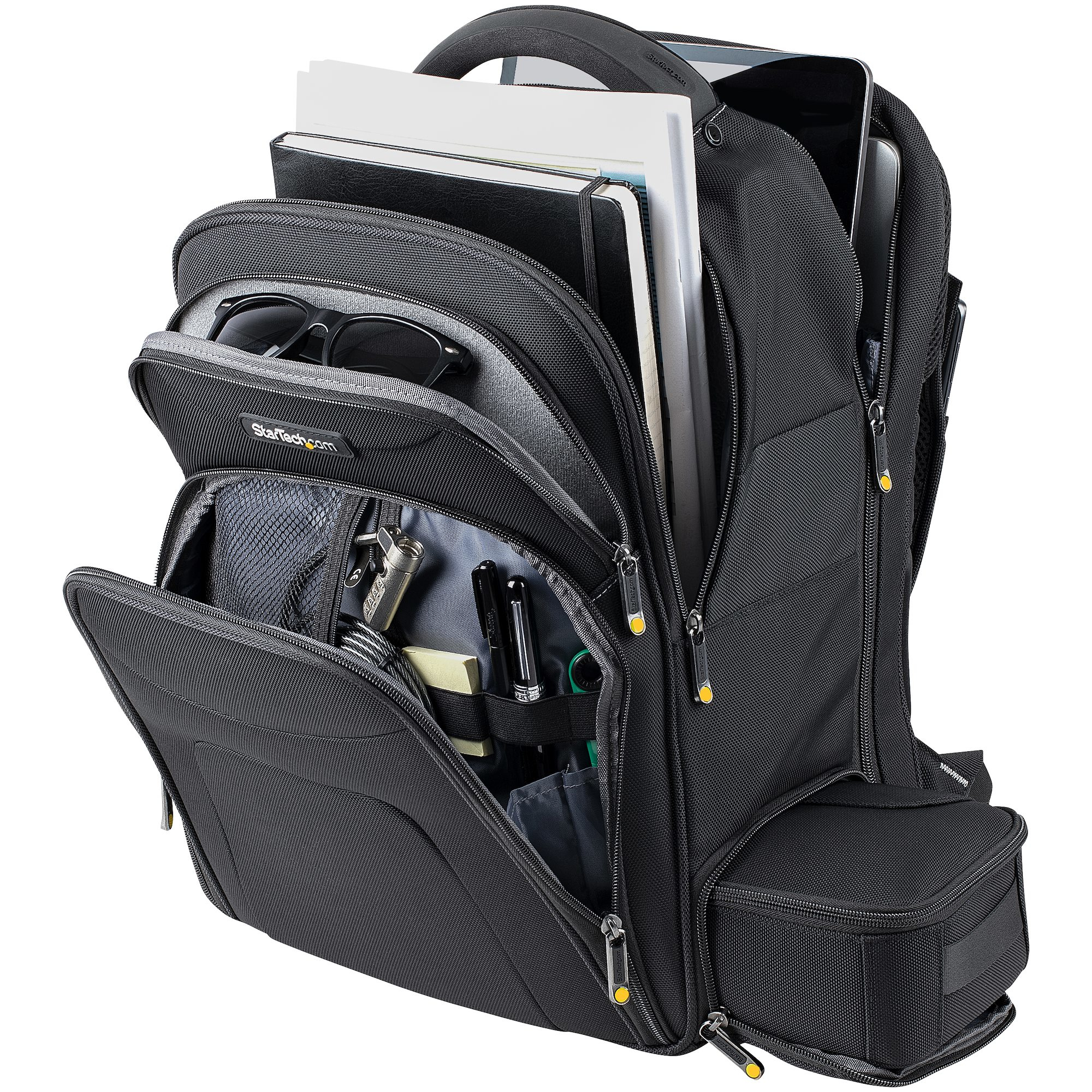 StarTech.com 17.3" Laptop Rugzak met Verwijderbare Opbergtas voor Accessoires, Professionele IT Tech Backpack, Werk/Reizen/Pendelen, Ergonomische Computer Tas, Duurzaam Ballistisch Nylon, Notebook/Tablet Vakken - Afbeelding 5