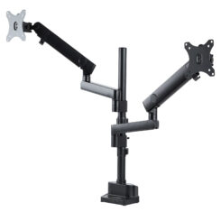 StarTech.com Dubbele Monitorarm voor Bureaumontage, Full Motion Monitorbeugel voor 2x VESA-displays tot 32" (8kg), In Hoogte Verstelbaar, Klem/Doorvoertule, Mechanische Veer