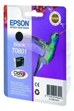 Epson Hummingbird Singlepack Black T0801 Claria Photographic Ink - Afbeelding 3