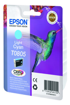 Epson Hummingbird Singlepack Light Cyan T0805 Claria Photographic Ink - Afbeelding 5