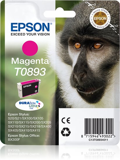 Epson Monkey T0893 Aap DURABrite Ultra afzonderlijke magenta inkt - Afbeelding 2