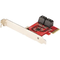 StarTech.com 4 Port SATA PCIe Kaart, PCI Express SATA Uitbreidingskaart, 6Gbps, Low/Full Profile, Stacked SATA Connectors, ASM1164 Non-Raid, PCI Express naar SATA Converter/Adapter