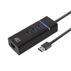 ACT USB hub 3.0, 3 poorts USB-A, Gigabit ethernet - Afbeelding 2