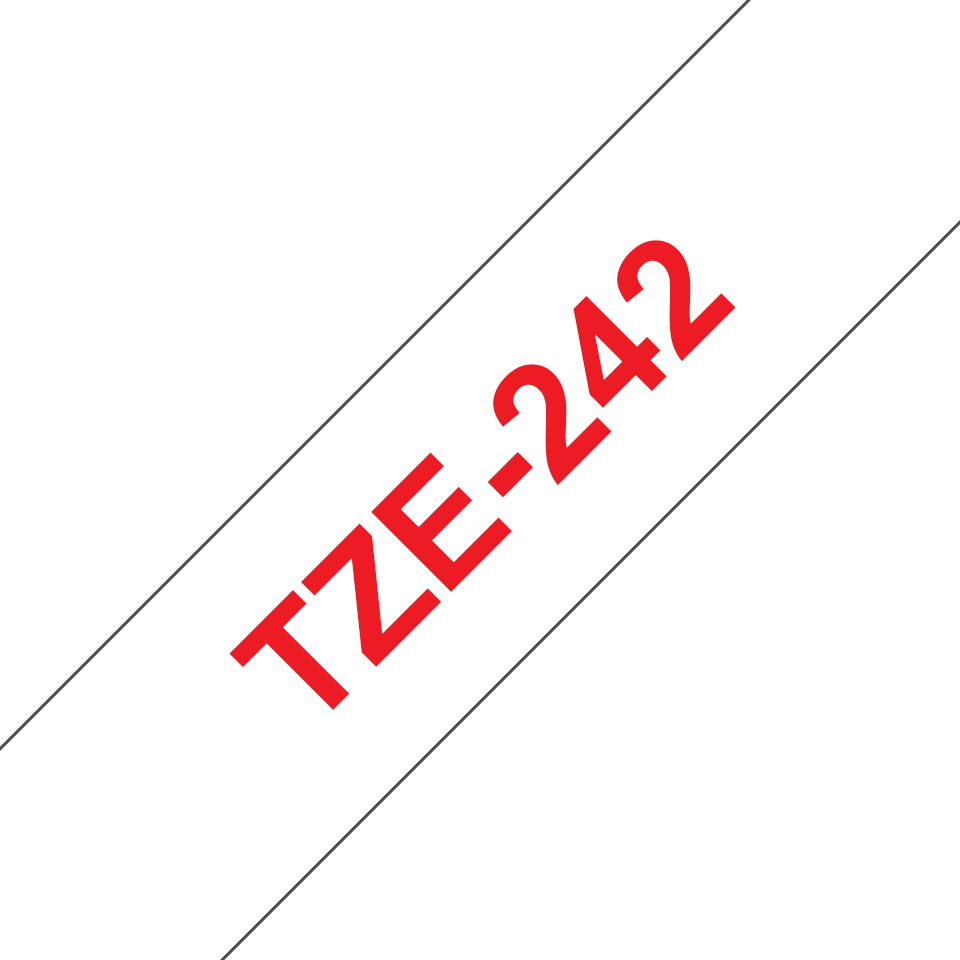 Brother TZE-242 labelprinter-tape Rood op wit - Afbeelding 2