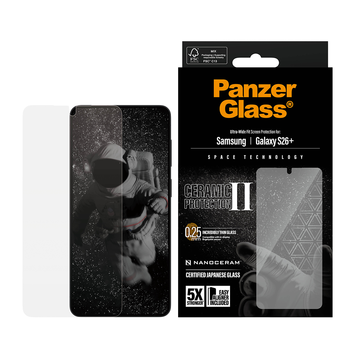 PanzerGlass ® Ceramic Screen Protector Samsung Galaxy S26+ | Ultra-Wide Fit w. EasyAligner Doorzichtige schermbeschermer 1 stuk(s) - Afbeelding 3