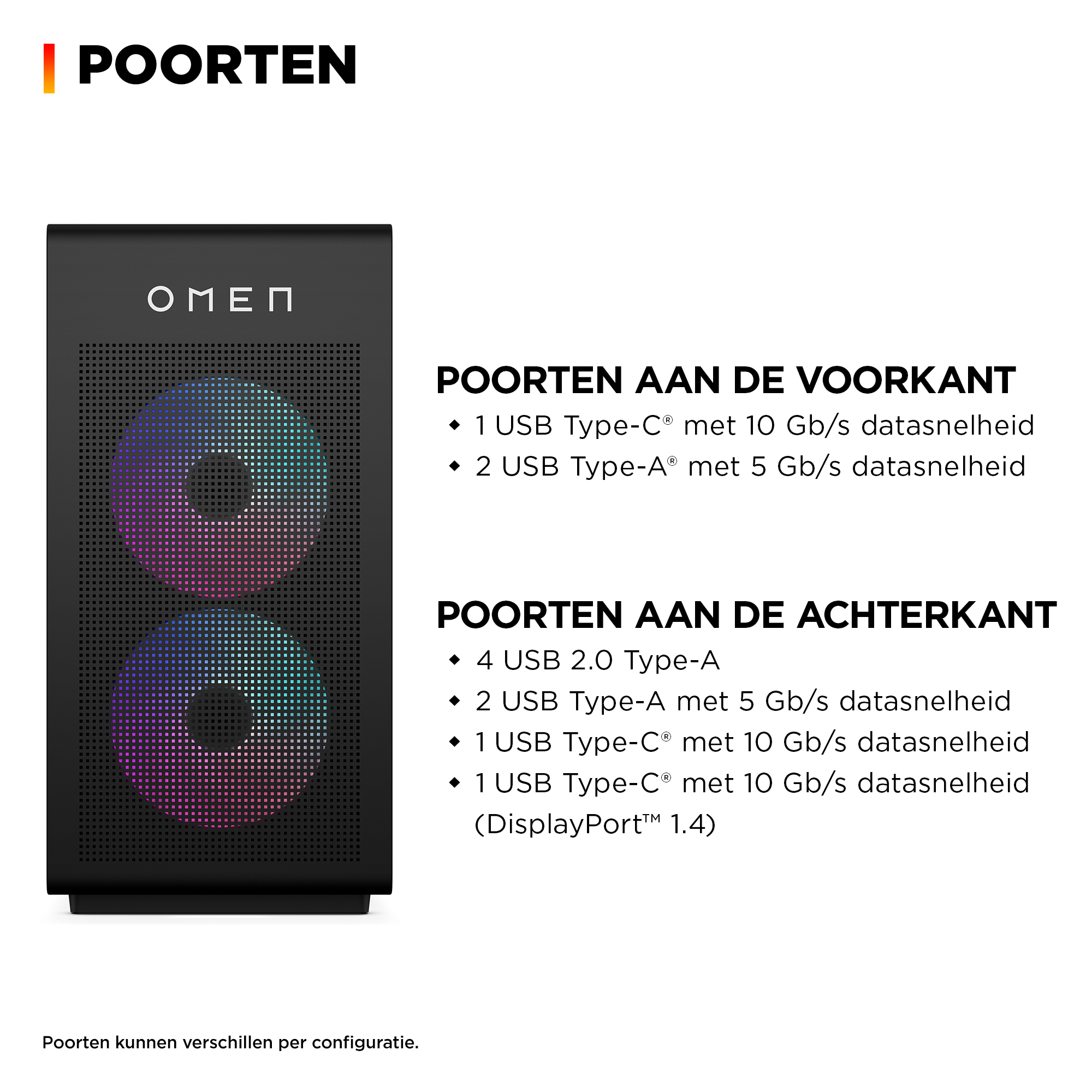 HP OMEN 35L Gaming DT GT16-1050nd PC NL AMD Ryzen™ 5 9600 16 GB DDR5-SDRAM 1 TB SSD NVIDIA GeForce RTX 5060 Windows 11 Home Tower Zwart - Afbeelding 5